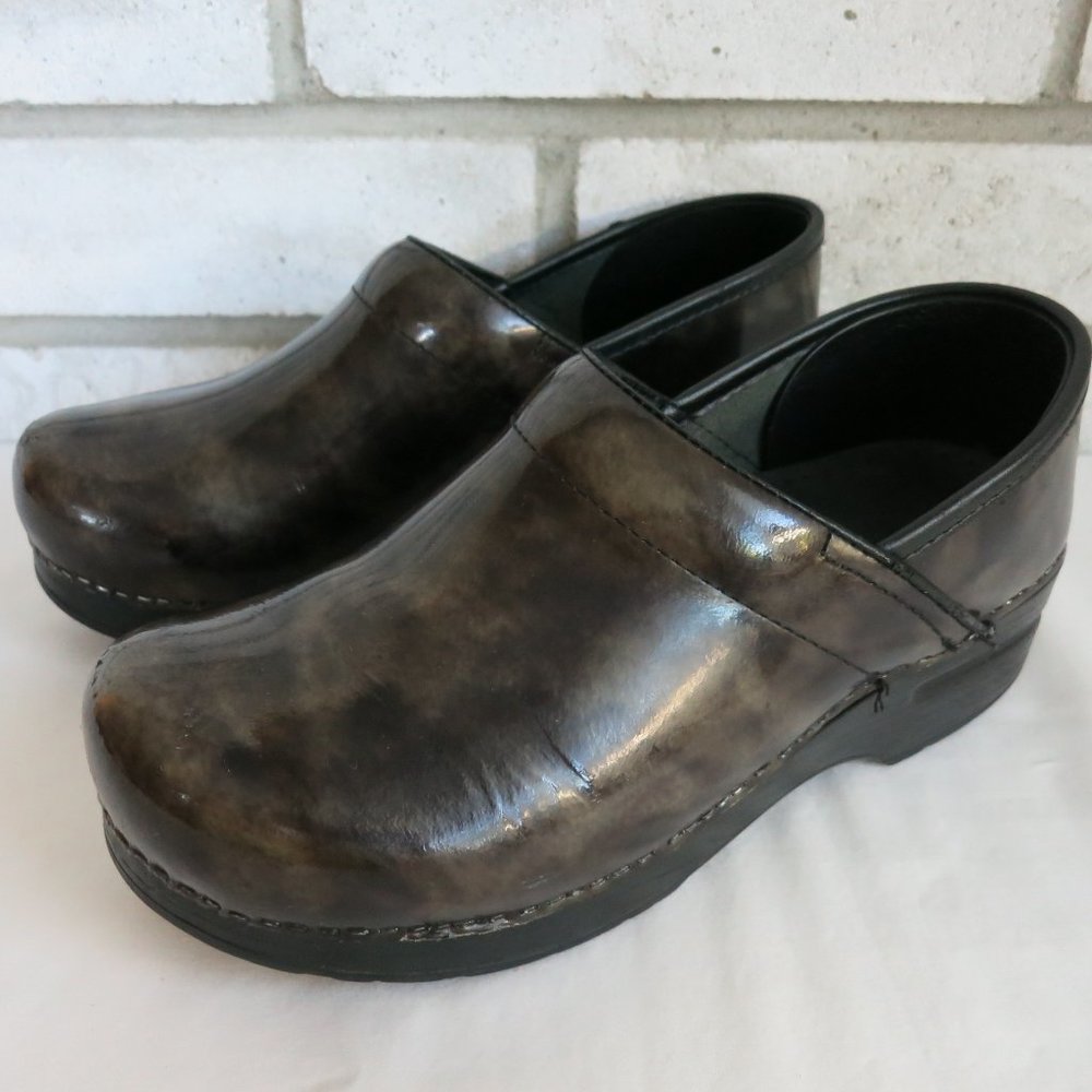 Dansko Polish Leather Comfort Clogs Professional Nurse Footwear Shoes Sz 38